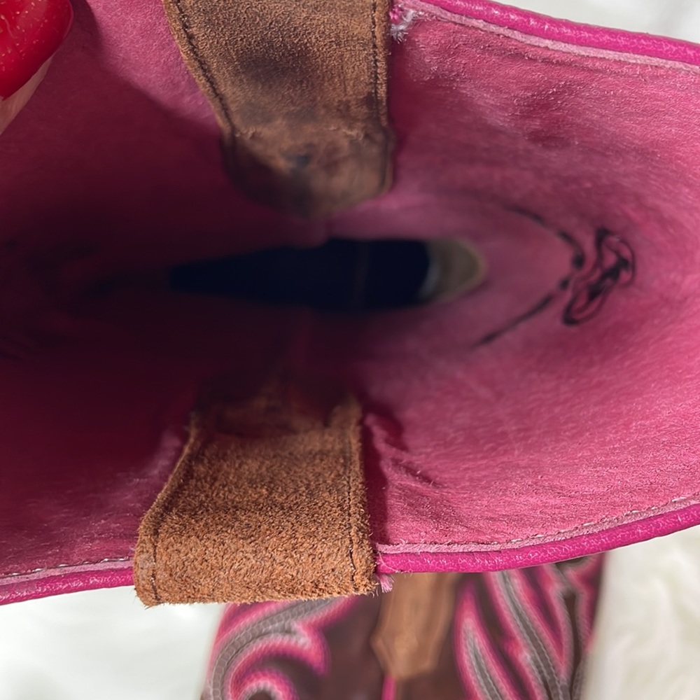 Ariat Brown and Pink Western Heeled Boots - Picture 11 of 13